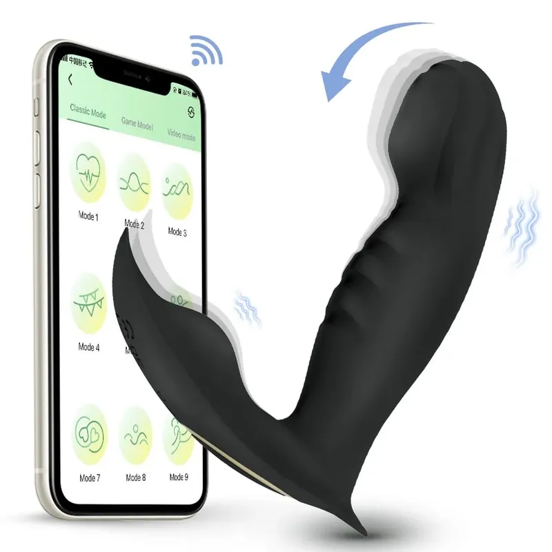 Thrusting Anal Vibrator for Men Butt Plug Anal Plug Remote Control Telescopic Prostate Massager for Gay Sex Toy for Men Women