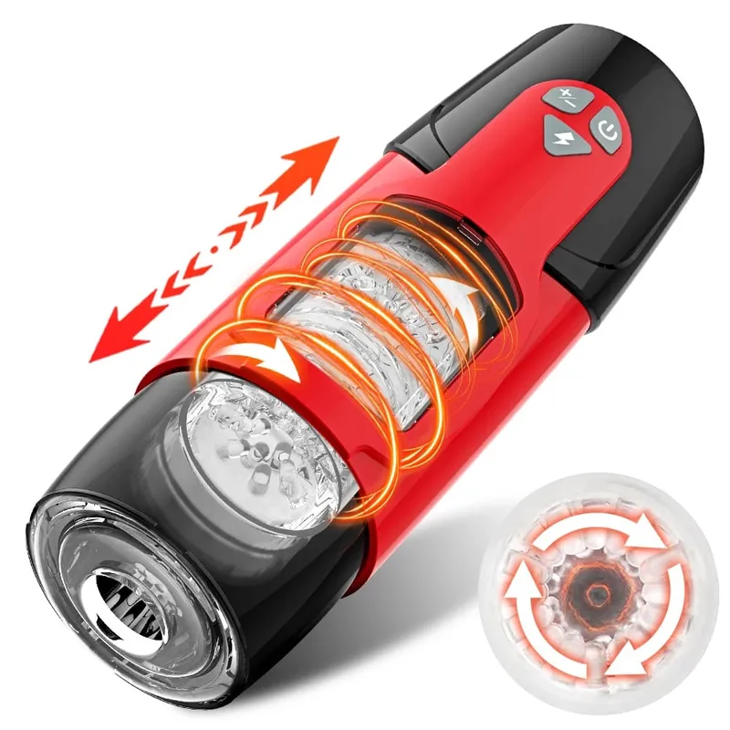 Telescopic Rotation Automatic Male Masturbator Cup Blowjob Sex Machine Thrusting Sex Toys for Men Pocket Pussy Vacuum Penis Pump — image 12
