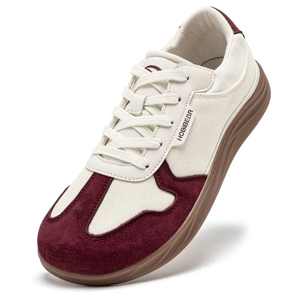 Homens Mulheres Sapatos De Biqueira Larga | Sapatilhas minimalistas de lona de couro artificial, leve, casual, com cadarço, sapato de caminhada — image 9