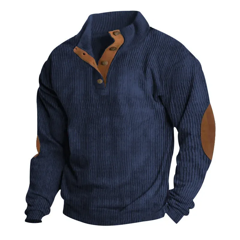 2026 Autumn Winter New Men Corduroy Stand Collar Long Sleeve Jacket Outdoor Casual Sweatshirts — image 4