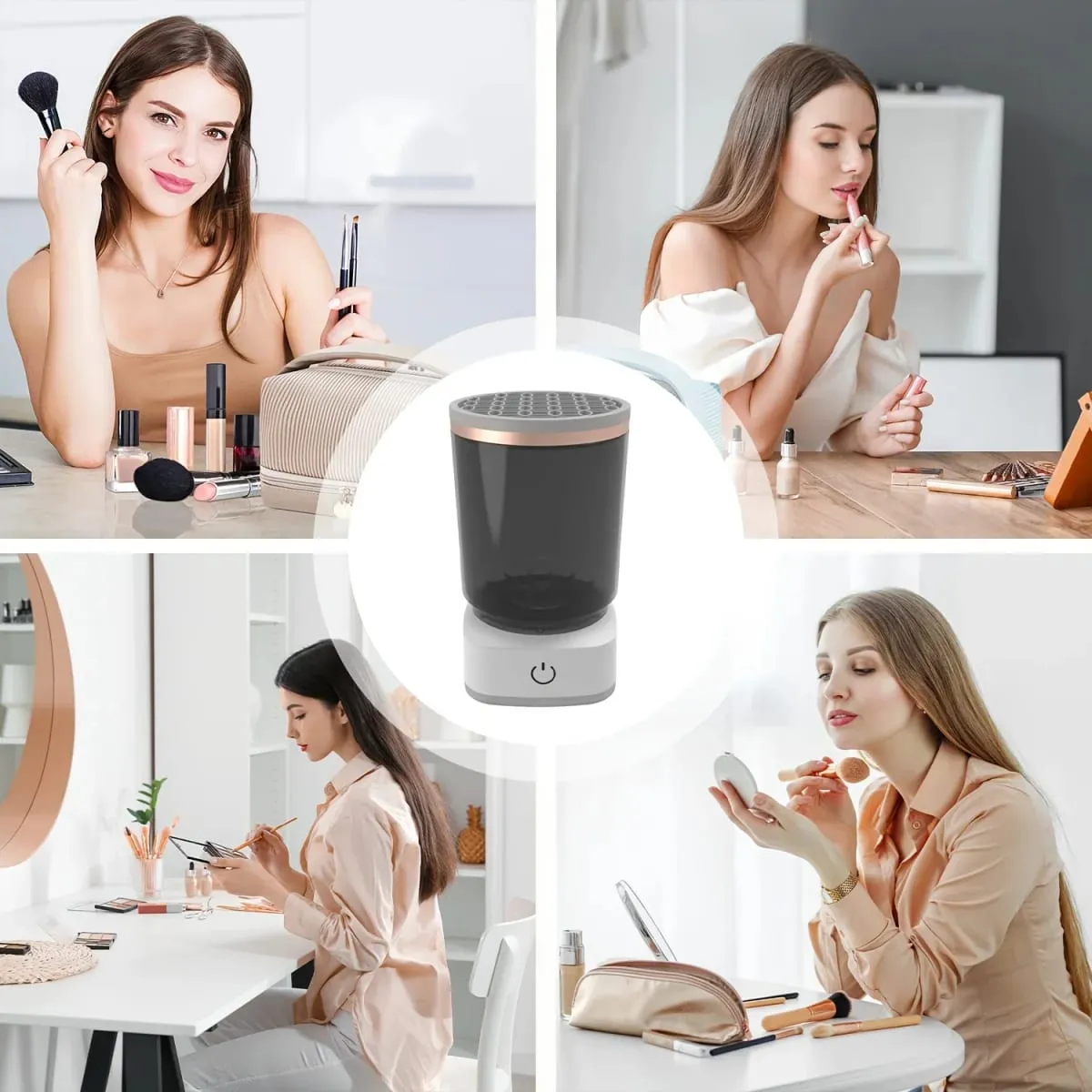 Electric Makeup Brush Cleaner Automatic Cosmetic Brush Cleaning Tool Fast Deep Cleaning For All Size Brushes durable