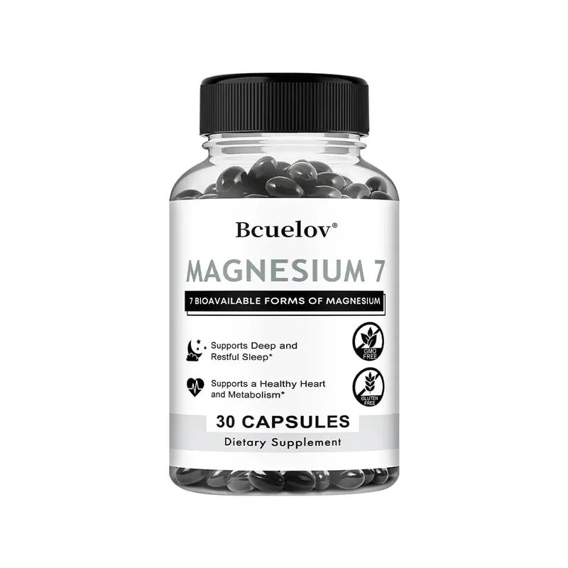 Magnesium 7 Supplement Natural Magnesium Capsules for Heart Sleep and Metabolism Support with Vitamin B6 Vegan Non-GMO
