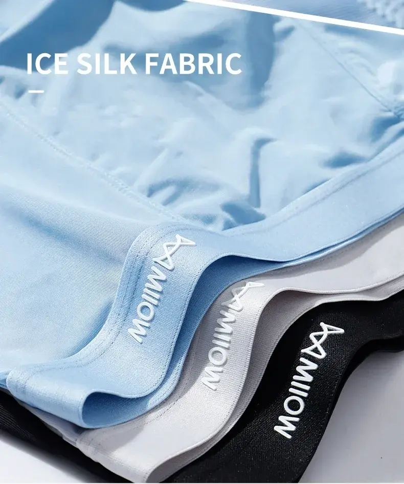 MiiOW 3Pcs 얇은 얼음 실크 남자 Boxershorts Graphene 항균 남자 속옷 통기성 남자 팬티 Mens Boxers Briefs 트렁크 — image 12