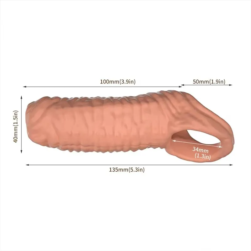 Male Realistic Penis Sleeve Extender Cock Sleeve Dick Enlargement Delay Ejaculation Cock Rings Reusable Condom Sex Toys For Men