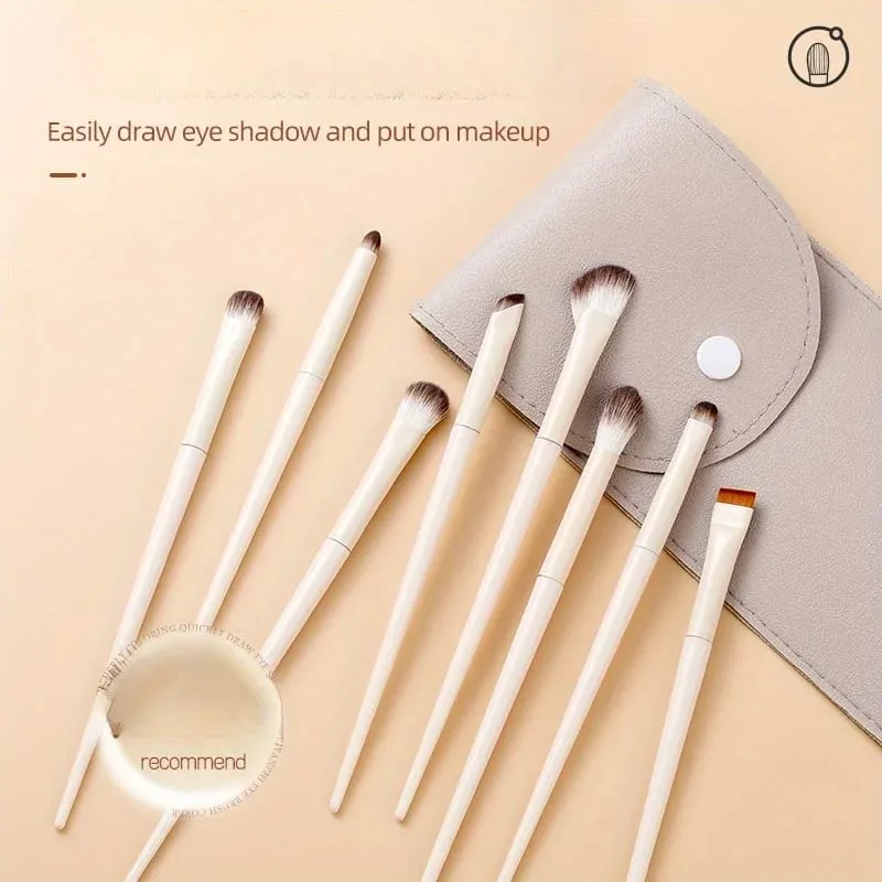10pcs Natural Eye Makeup Brushes Set Detail Eyeshadow Brush Makeup Brush White Ultra Soft Eyeshadow Eyeliner Makeup Tool