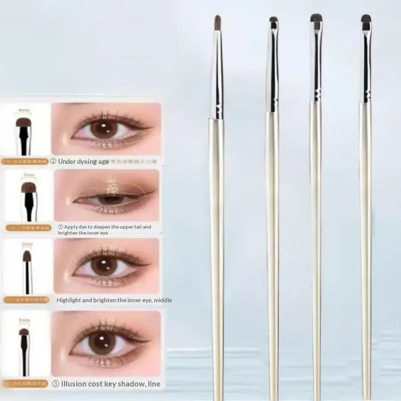 4/6Pcs Undereye Smudge Brushes Soft Eyeliner Brush Perfect Eye Makeup Tools Eye Detail Brushes Set Horse Hair Eyeshadow Brushes