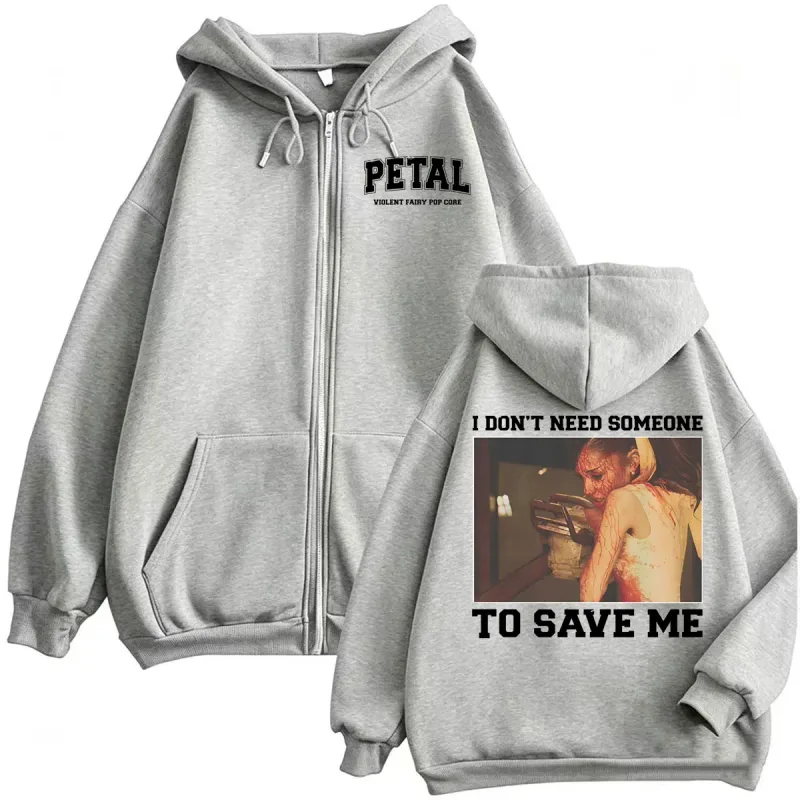 Ariana Grande Petal Core I Don’t Need Someone To Save Jacket Sweatshirts Coats Men Women Casual Cozy High Quality Zipper Hoodies — image 5