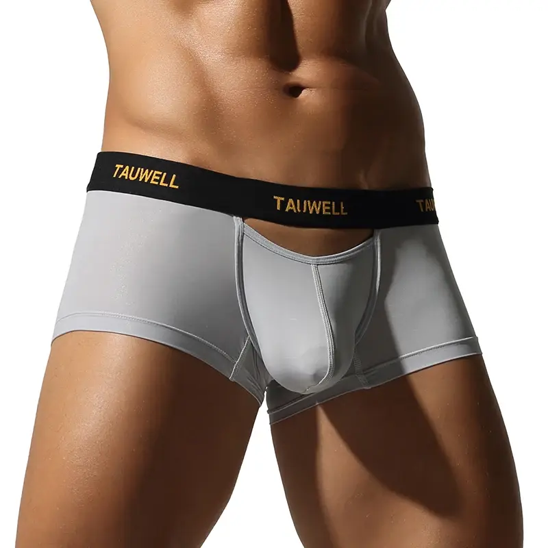 Herrenunterwäsche, bequem, kühl, dünn, sexy, halbtransparent, flacher Winkel, mit U-förmigem Beutel