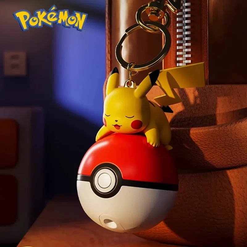 Pokemon bonito brilhante série charme pokeball chaveiro modelo boneca pikachu piplup bulbasaur figura de ação dos desenhos animados saco acessório presente