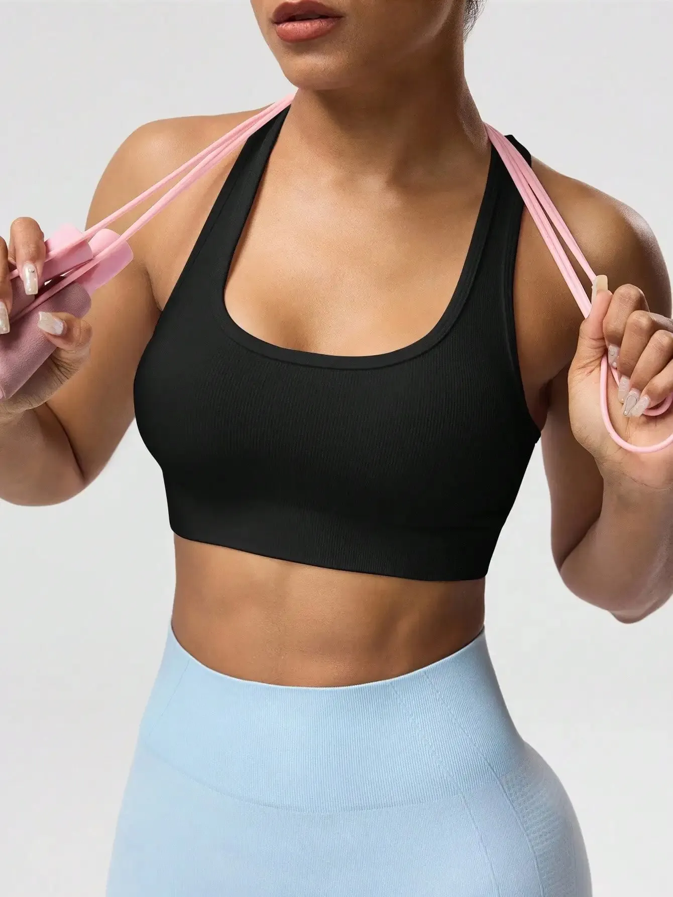 Seamless One-Piece Sports Bra with Wire-Free Support Bust Enhancement and Backless Design for Yoga and Outer Wear