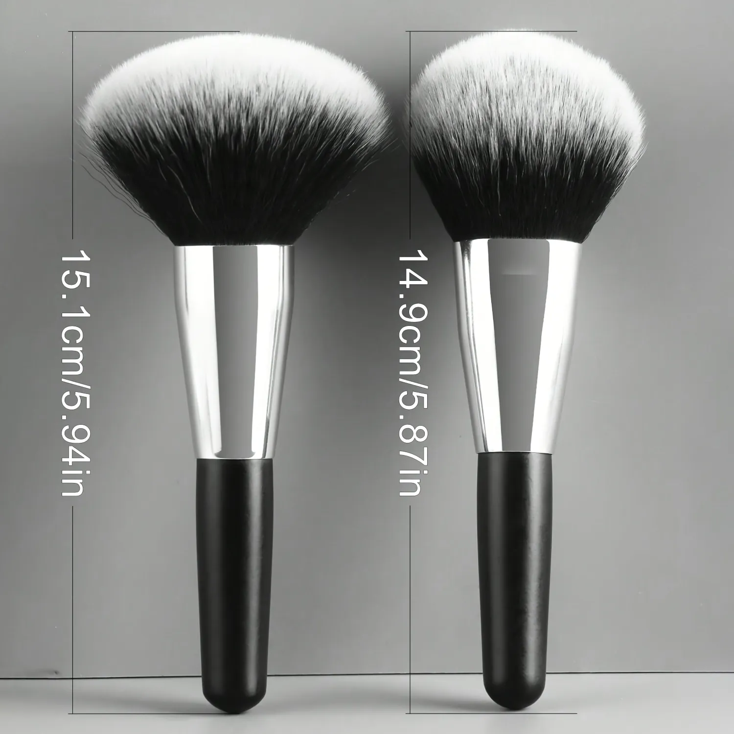 2PCS Travel Makeup Brushes - Powder & Blush Brush Set with Portable Case Vegan Nylon Bristles for On-The-Go Beauty — image 5