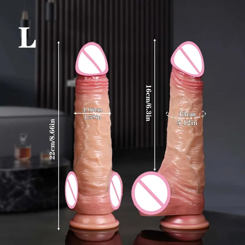Woman Realistic Soft Double Layer Silicone Skin Sliding Foreskin Testicles Dildo Anal Massager Penis Butt Plug Adult Sex Toys 18