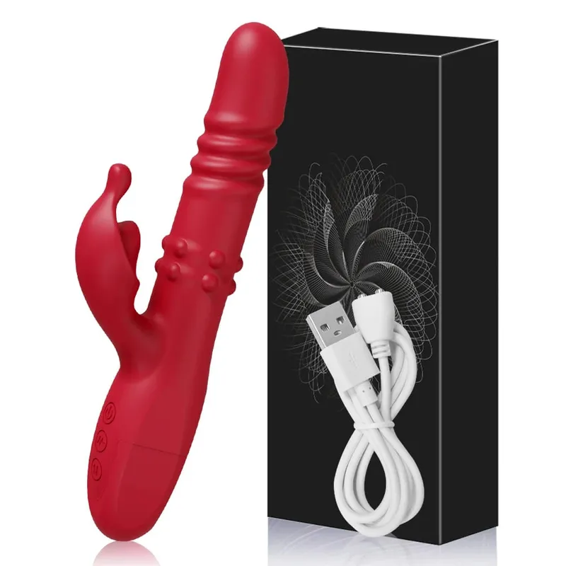 3 in 1 Thrusting Rotating Vibrator Clitoris Massager Telescopic G Spot Stimulator Women Dildo Adult Sex Toys Female Masturbator — image 7