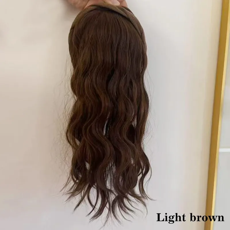 topper Synthetic hair band curly head replacement block wig women's heat-resistant hair band hair extension wig