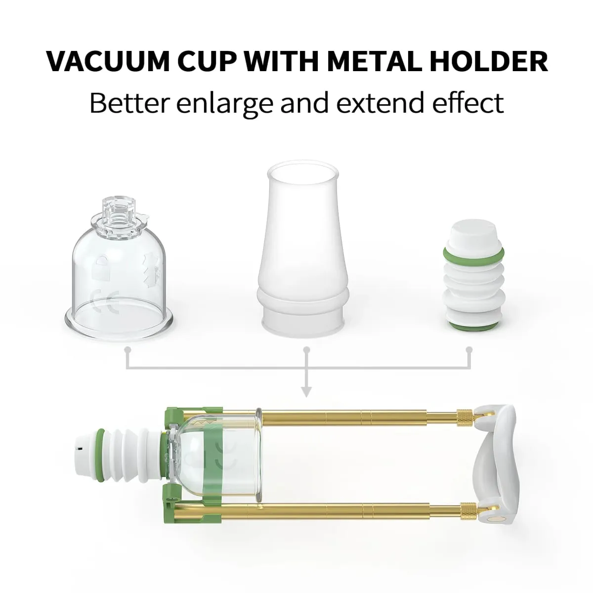 Male Penis Enlargement Training Set with Adjustable Vacuum Cup Design And Metal Holder for Lasting Power New Design