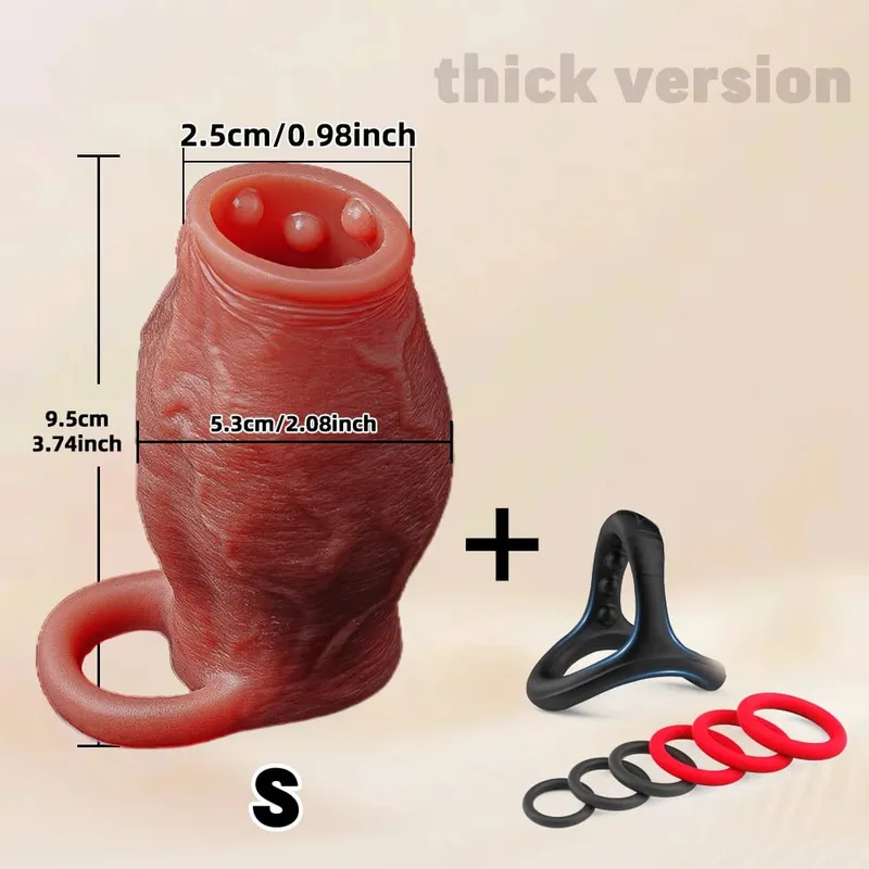 Man Dick Enlargement Semen Lock Ring For Men Delayed Ejaculation Soft Silicone Penis Sleeve Hollow Cock Ring Adult 18+ Sex Toy