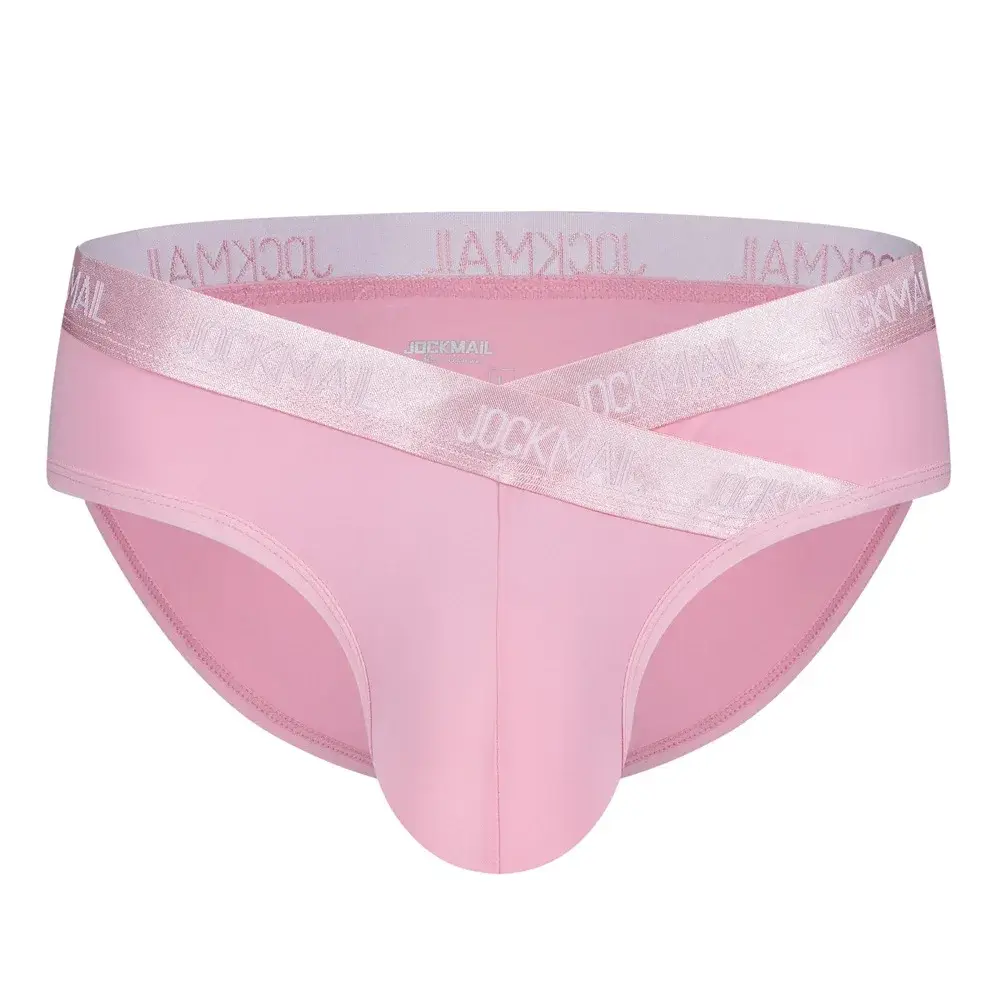 Jockmail メンズ下着ローウエストセクシーなレタースポーツ通気性の夏のアイスシルクブリーフビッグバッグナイロン無地男のパンティー