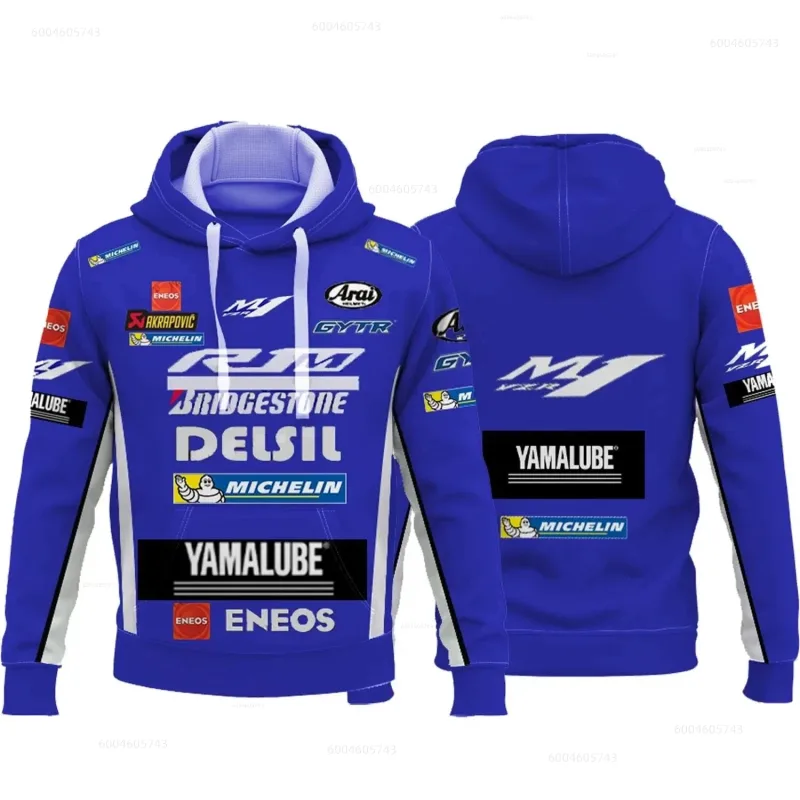 M1 Yamaha men's new fashionable printed riding jacket motorcycle hooded shirt Yamaha racing suit hooded zipper fashion top — image 4