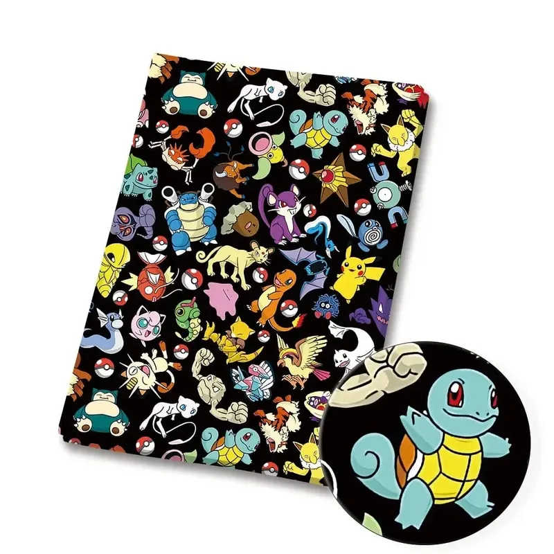 Pokemon Cartoon Fabric140*50cm Handmade Sewing Patchwork Quilting Baby Dress Home Sheet Printed Fabric Fabric Sewing Kids