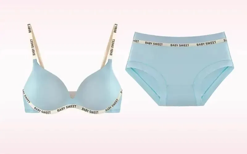 Trendy Dopamine Multicolor Seamless Bra Panty Set Sexy Push Up Small Bust Lift Wireless Soft Support Daily Party Plus Size 32-38