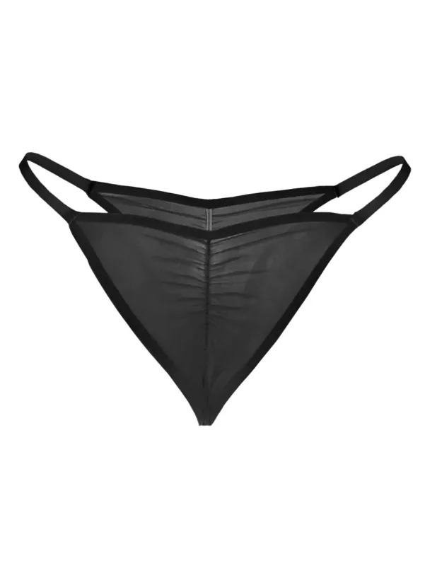 Tanga franzida com fenda alta masculina, roupa íntima masculina casual e sedosa, ultra sexy e respirável, 1 peça