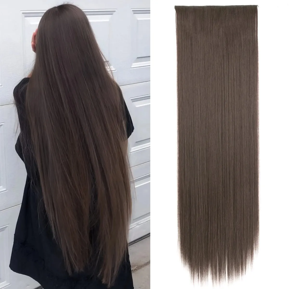 Synthetic Super Long Straight 5 Clip In Hair Extensions 32Inch One Piece Hairpiece for Women Multiple Colors Hair Extensions — image 9