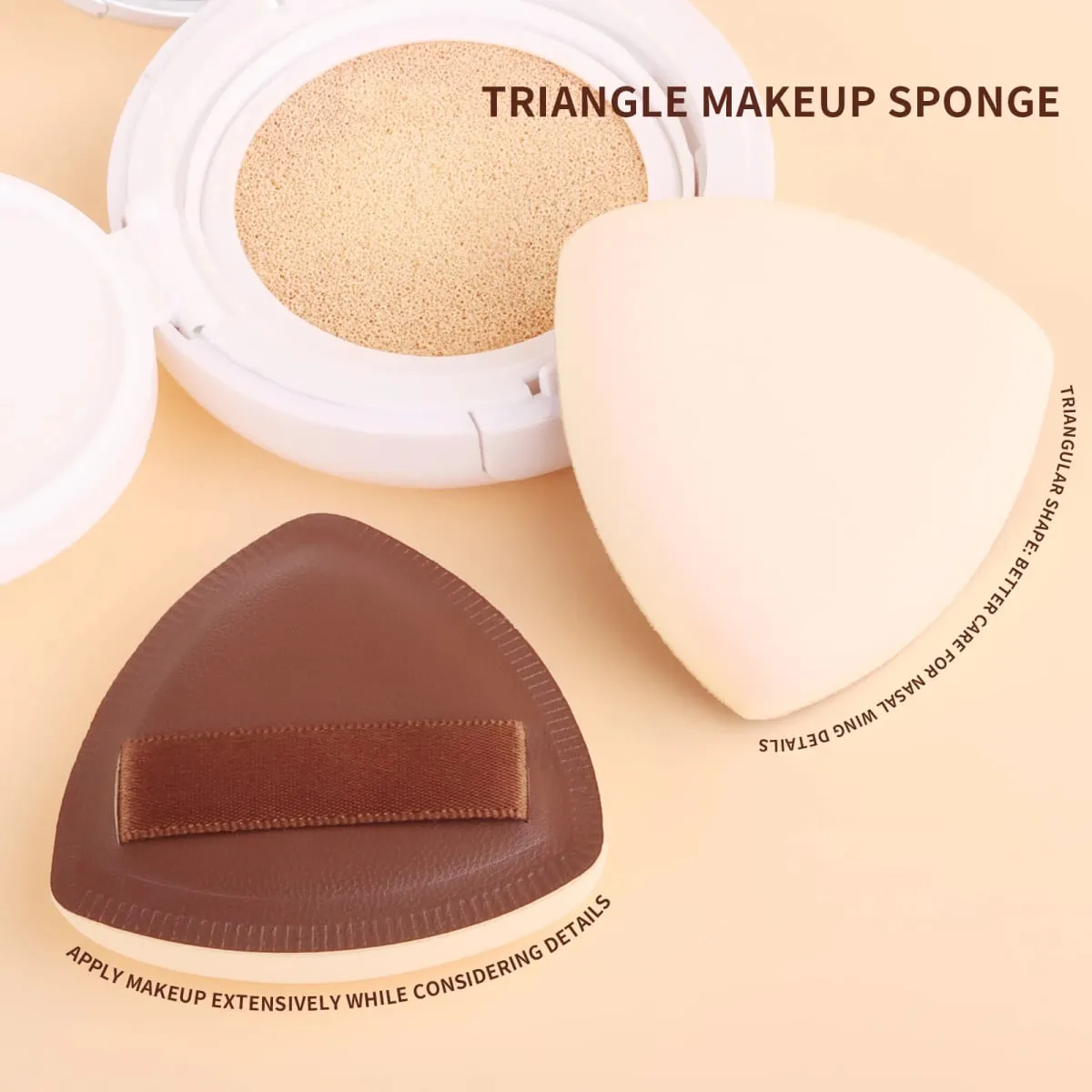 13Pcs Face & Eye Makeup Brushes Kit with Velvet Bag & 2 Triangle Puffs Makeup Tools for Beginners Daily Use — image 6