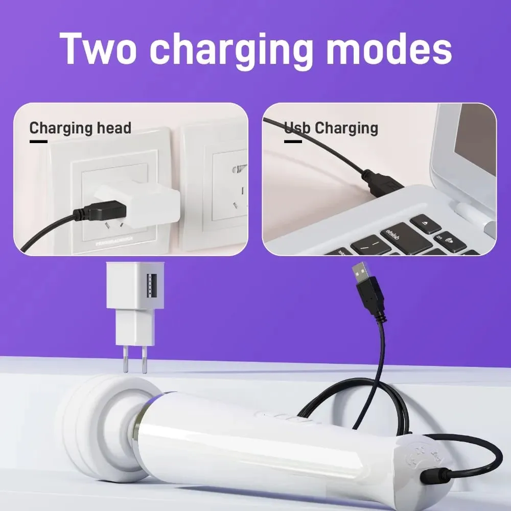 Big AV Body Massager Magic Wand Powerful Vibrator for Women G Spot Clitoris Stimulator USB Charging Adult Sex Toys for Woman — image 5