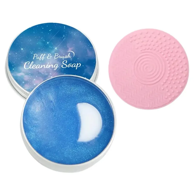 Makeup Brush Cleaner Soap Solid Brush Cleaning Mat Removes Cosmetic Color Brush Cleaner Pad for Cleaning Makeup Sponges Brushes — image 10