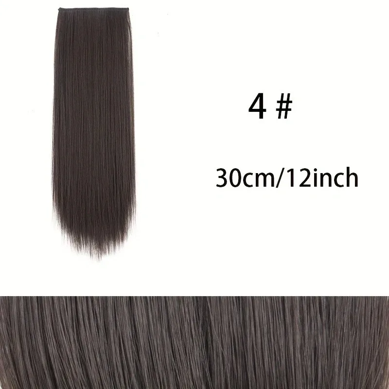 10cm/20cm/30cm sentetik kısa düz ped görünmez saç uzatma astarı saç üst yan kapak postiş kadınlar için — image 12