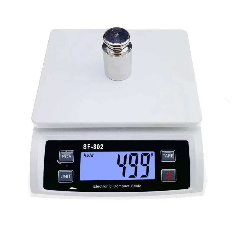 30kg/1g Digital Kitchen Food Scale 1g Precision LCD Display Electronic Balance Stainless Steel Platform Tare Function for Baking