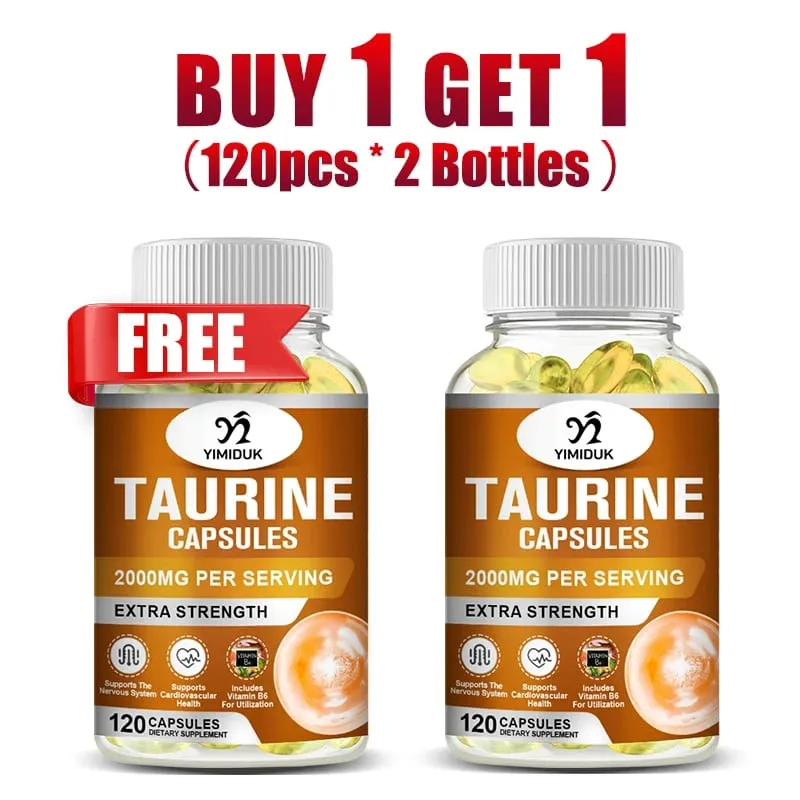 Buy 1 Get 1 Free! Premium Taurine Supplement for Focus & Exercise Boosts Endurance Reduces Fatigue & Cardiovascular Function