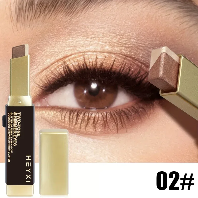 Double Color Eye Shadow Stick Naturally Tinged Not Easy to Mottle Off Makeup Pure Color Create Natural Makeup Effect