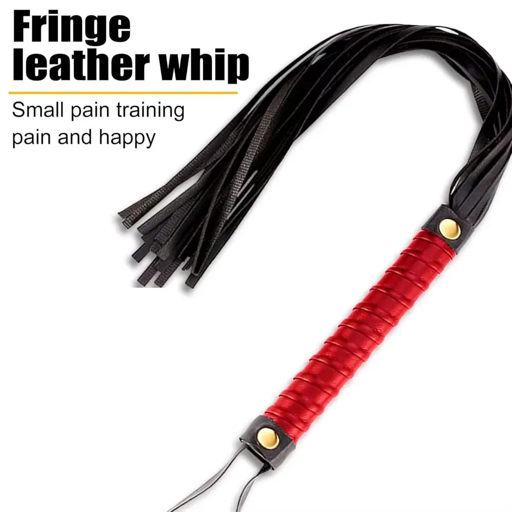 Erotic Bed Bondage Kits Slave Restraint Bondage Set Genuine leather Collar Mouth Gag Whips Handcuffs Adult Sex Toys For Couples — image 5