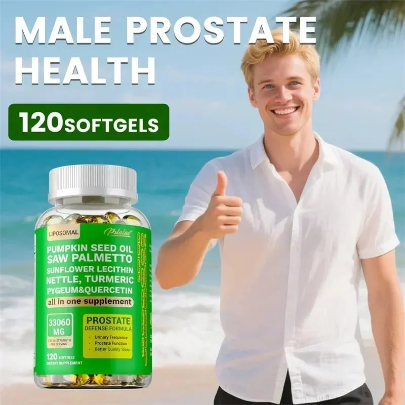 Prostate Support Supplement - DHT Blocker Promotes Urinary and Prostate Health Benefits Men's Health - Vegan