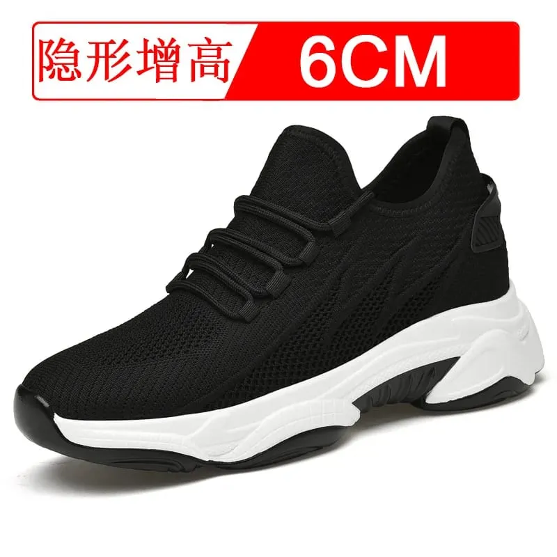 Men's Invisible Height Increasing Casual Shoes 10cm Elevator Breathable Mesh Upper Walking Shoes with Soft Bottom