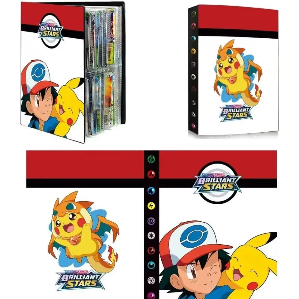 240pcs Fire Dragon Card& Diablo-Fire Dragon Card Book Charizard Cards Album Book Game Card VMAX GX Holder Binder Series Gift