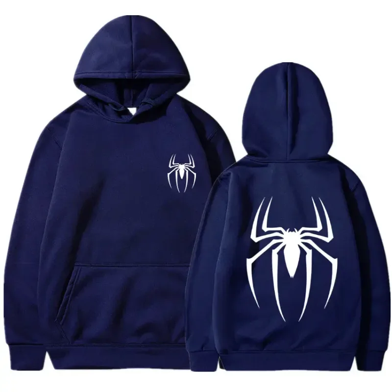 Mens Y2K Spider Print Hooded Streetwear Retro Clothing Loose Hip Hop Quirky Punk Sweatshirt Fashion Couple Sports Sweater — image 19