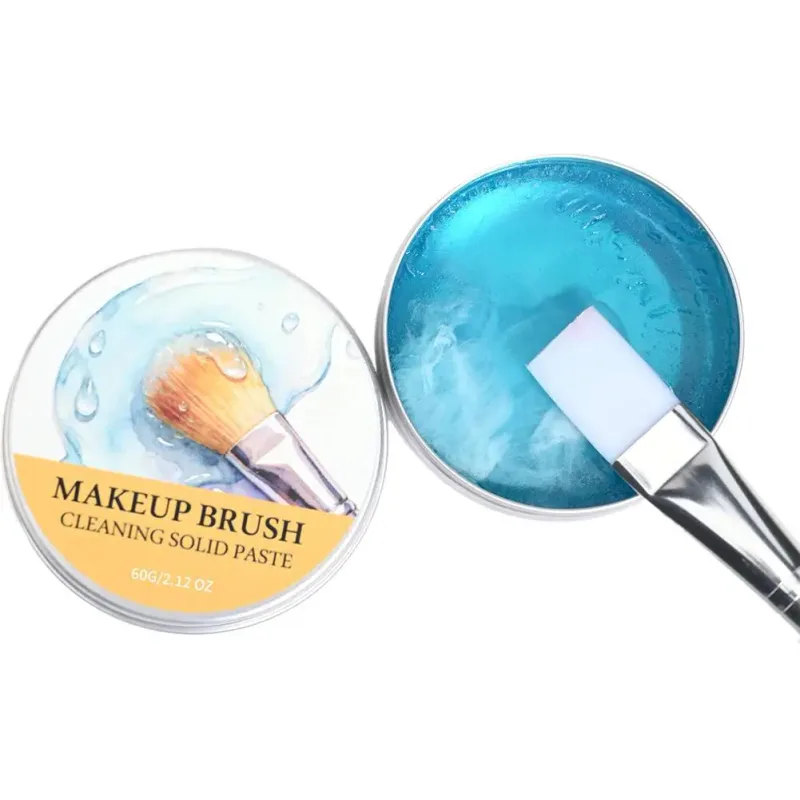 Makeup Brush Cleaner Soap with Silicone Mat Deeply Cleans Waterproof Makeup for Synthetic & Natural Makeup Brushes & Sponges