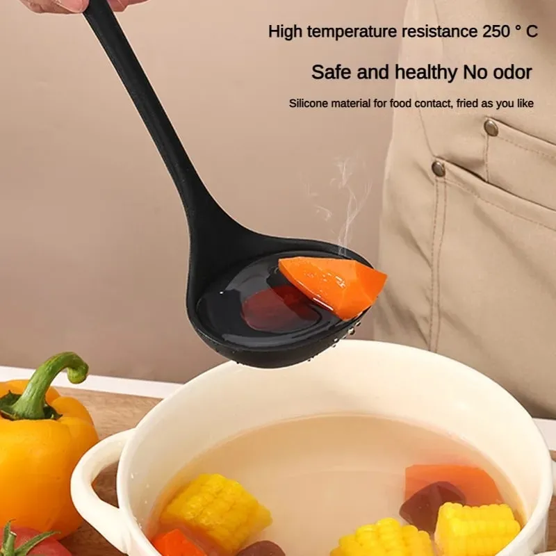 1/10PCS Food-Grade Silicone Kitchen Tools Set Heat-Resistant Slotted Spoon for Non-Stick Cookware & Hot Pot Multi-Use Strainer