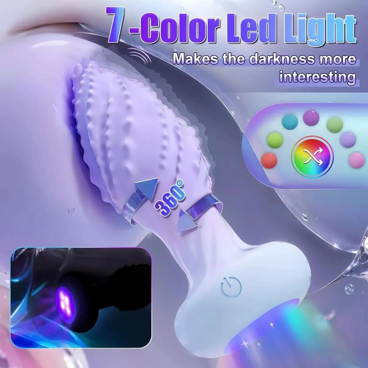 Rotate LED Anal Plug Vibrator for Men Women Vagina Remote Stimulator Prostate Wireless Butt Plug for Adult Couples Sex Toys 18+ — image 2