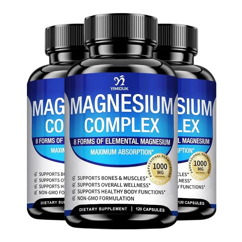Suplemento Complexo de Magnésio 1000mg - Citrato de Glicinato de Magnésio Malato Taurato Quelatado para Ossos Energia de Recuperação Muscular — image 9