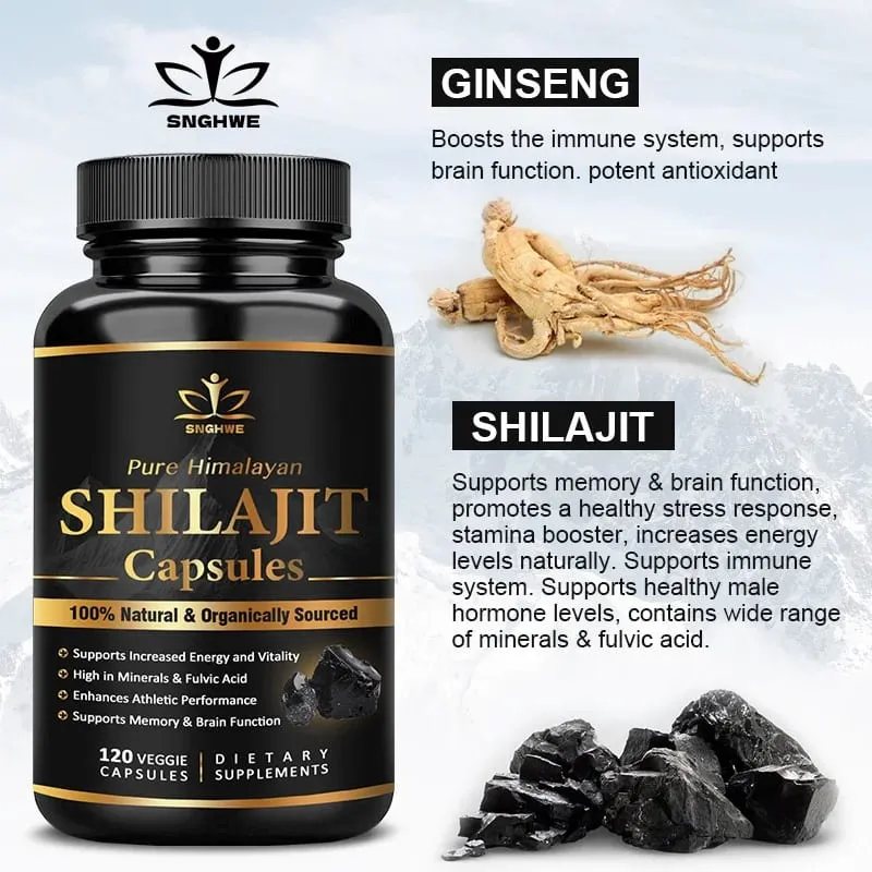 Shilajit Pure Himalaya Organic Shilajit Supplement med Purity Høj dosering og styrke til energistyrke og immunitet mænd og kvinder — image 5
