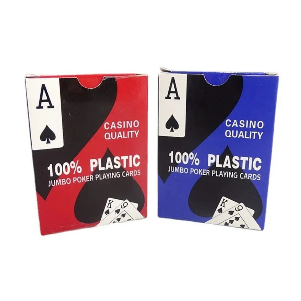 PVC Waterproof Playing Cards Big Character Plastic Poker Card Games Washable Flexible Play Card for Family Party Entertainment
