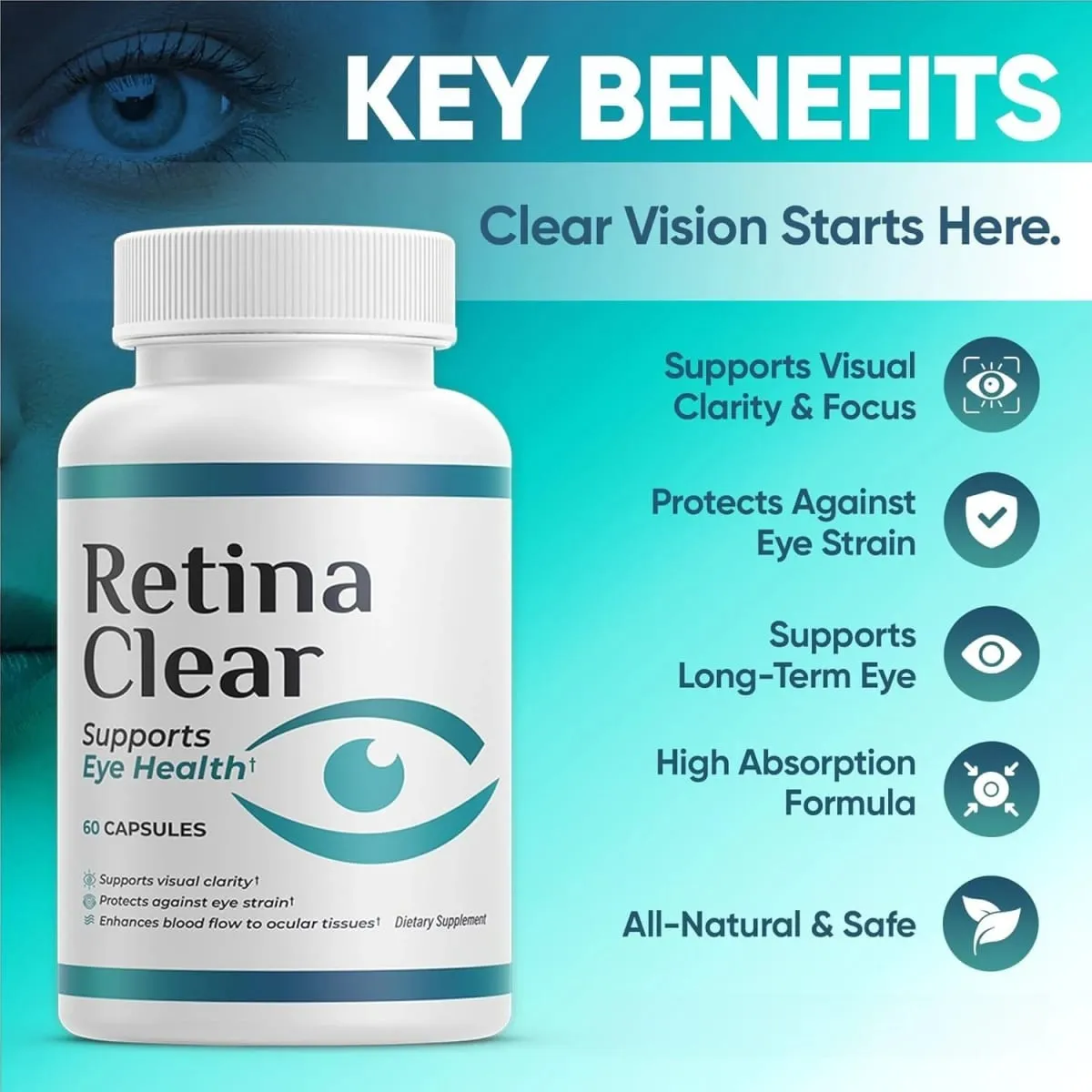 Vision Supplement – Eye Health Formula with Lutein Zeaxanthin Quercetin & Vitamin Supports Visual Clarity Eye Fatigue Relief