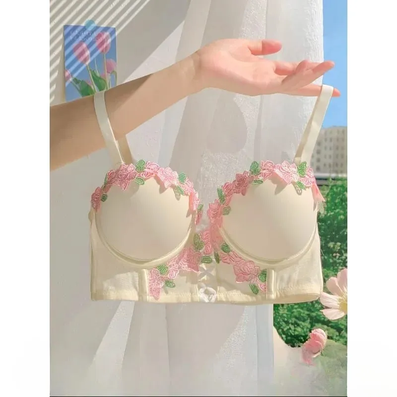 Japanese Sweet Sensual Bra Set Push Up for Small Breasts Lift & Gather Bigger Look Summer Light Soft Underwear Lingerie Set S-XL — image 3