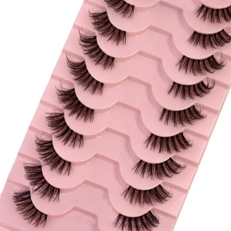 Black Eyelashes 10 Half Lashes Soft Natural Cat Eye Lashes Makeup Tool Extension Fluffy Faux Cils back-to-school season — image 8