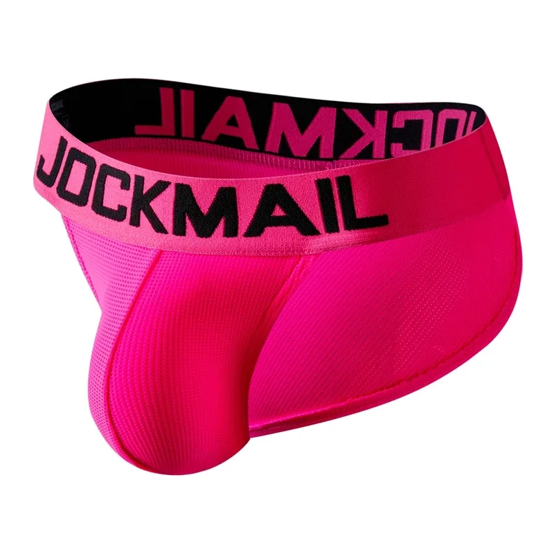 Jockmail Mans Underwear Gay Brief Nylon Mesh Sexy Low Waist Ropa Interior Hombre Letter Embroidery Sissy Panties Male Lingerie — image 26