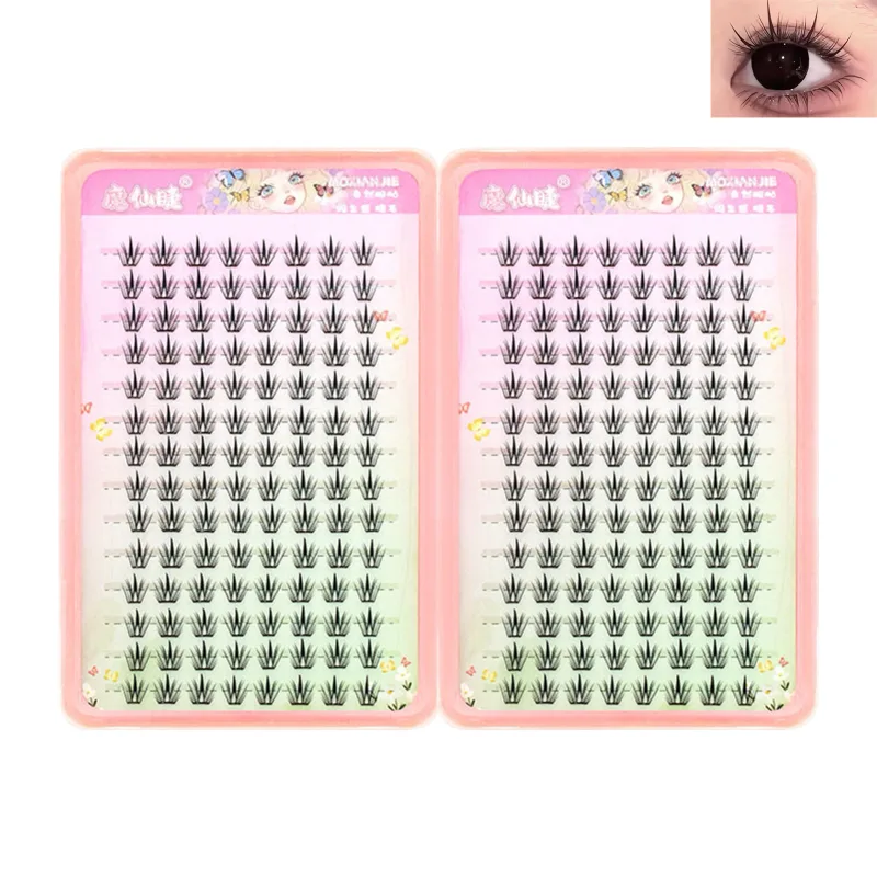 Ultra Thin Fairy False Eyelash Curling 10-13mm Korean Style Glue-free Lashes Extension For Kpop Idols Eye Makeup Large Capacity