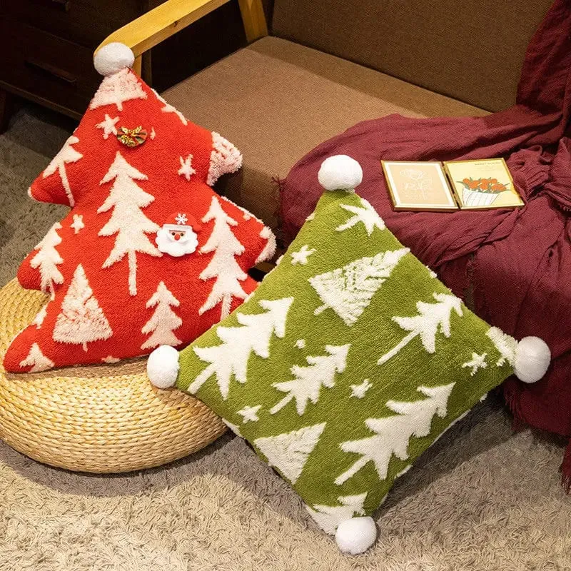 1PC Christmas Tree Stuffed Throw Pillow Sofa Cushion Home Christmas Party Winter Decor Gift — image 4